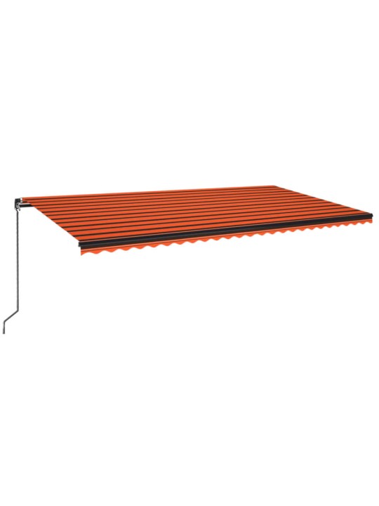 Izvelkama markīze, 600x350 cm, oranža un brūna