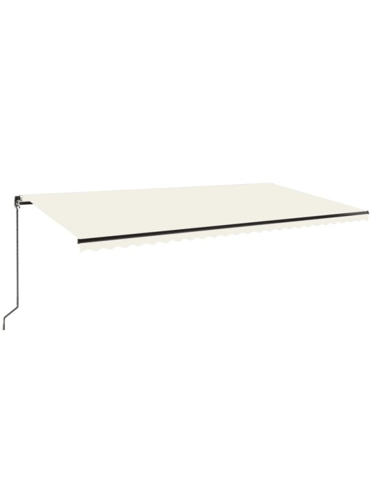 Izvelkama markīze ar led, 600x350 cm, manuāla, krēmkrāsas
