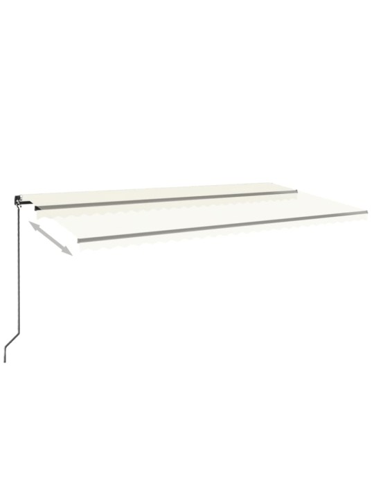 Izvelkama markīze ar led, 600x350 cm, manuāla, krēmkrāsas