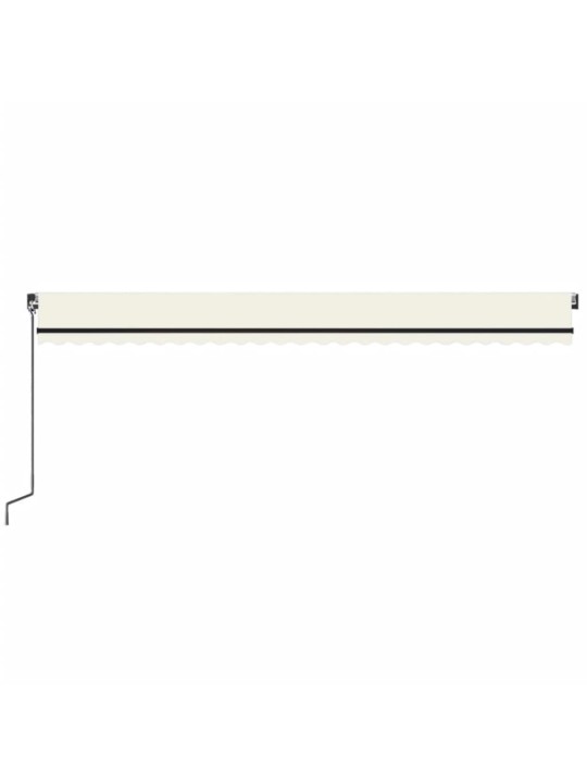 Izvelkama markīze ar led, 600x350 cm, manuāla, krēmkrāsas
