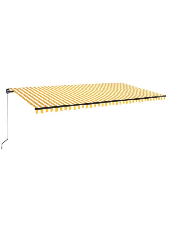 Izvelkama markīze ar led, 600x350 cm, manuāla, dzeltenbalta
