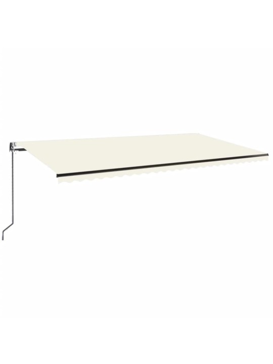 Izvelkama markīze ar led un vēja sensoru, krēmkrāsas, 600x350cm