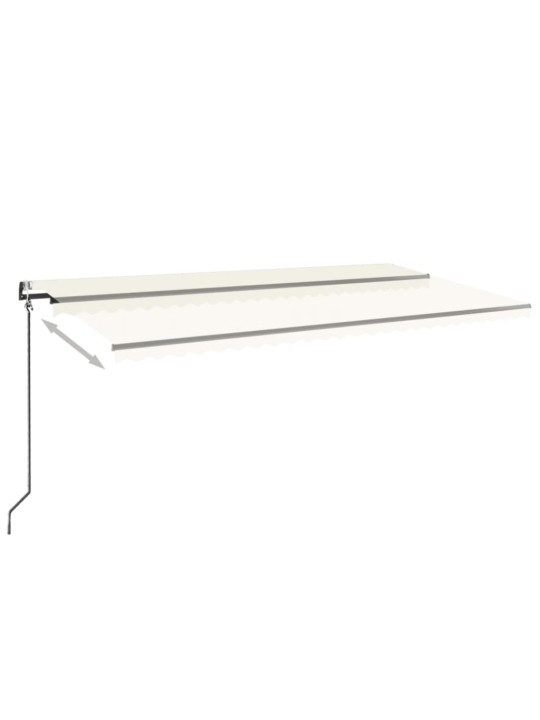 Izvelkama markīze ar led un vēja sensoru, krēmkrāsas, 600x350cm