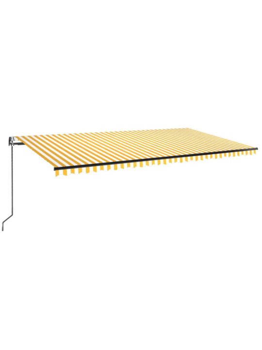 Izvelkama markīze, led, vēja sensors, 600x350 cm, dzeltenbalta
