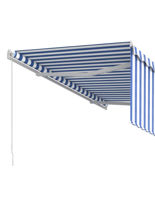 Izvelkama markīze ar žalūziju, 3x2,5 m, manuāla, zili balta