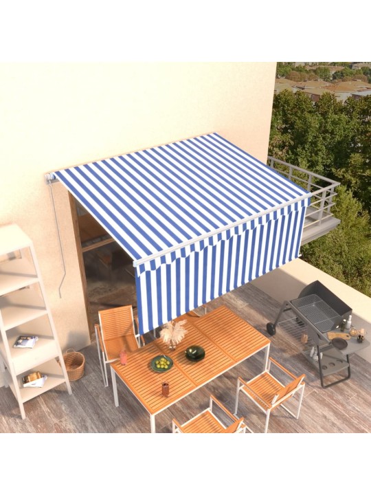 Izvelkama markīze ar žalūziju, 3x2,5 m, manuāla, zili balta