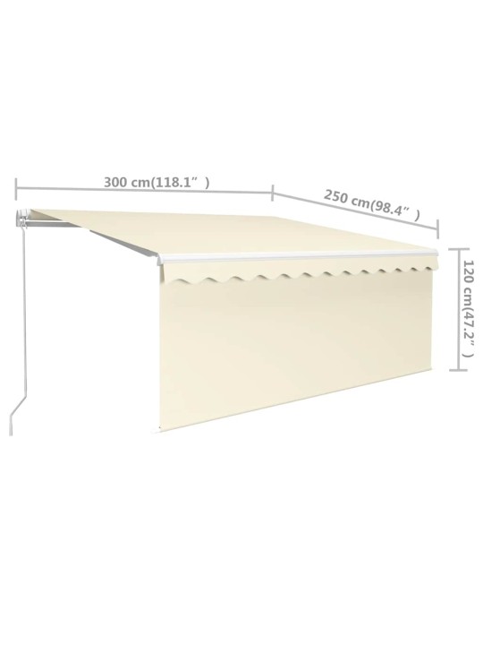 Izvelkama markīze ar žalūziju, 3x2,5 m, manuāla, krēmkrāsas