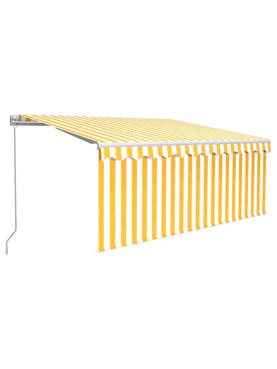Izvelkama markīze ar žalūziju, 3x2,5 m, manuāla, dzelteni balta