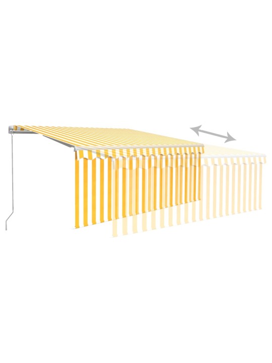 Izvelkama markīze ar žalūziju, 3x2,5 m, manuāla, dzelteni balta