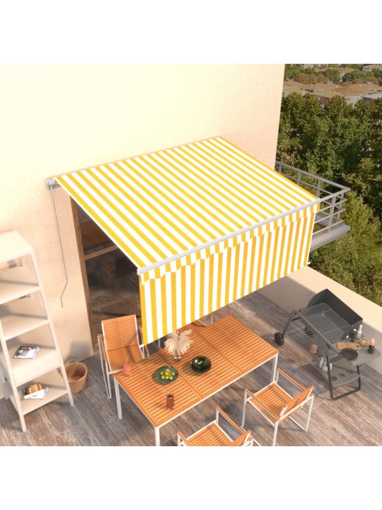 Izvelkama markīze ar žalūziju, 3x2,5 m, manuāla, dzelteni balta