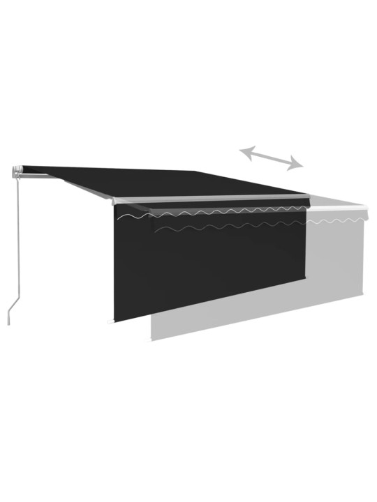 Izvelkama markīze ar žalūziju, 3x2,5 m, manuāla, antracītpelēka