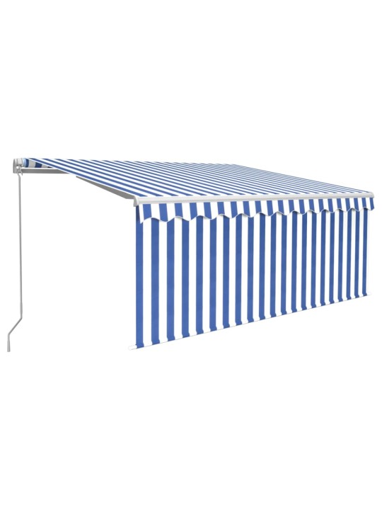 Izvelkama markīze ar žalūziju, led, 3x2,5m, manuāla, zili balta