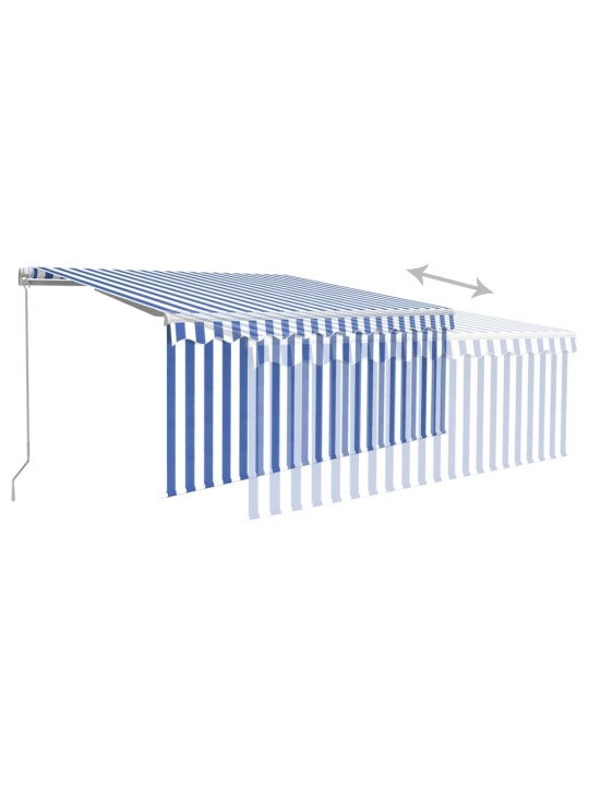 Izvelkama markīze ar žalūziju, led, 3x2,5m, manuāla, zili balta