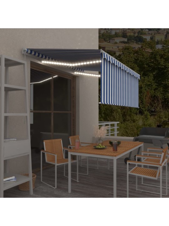 Izvelkama markīze ar žalūziju, led, 3x2,5m, manuāla, zili balta