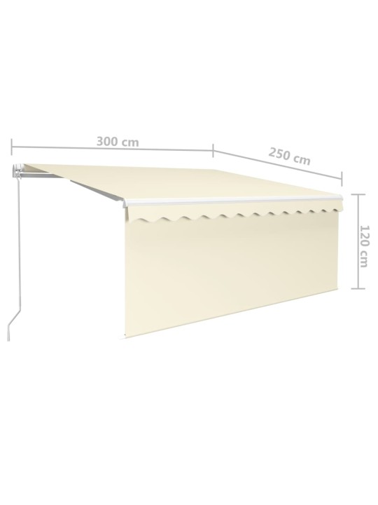 Izvelkama markīze ar žalūziju, led, 3x2,5m, manuāla, krēmkrāsas