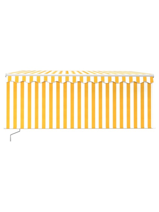 Izvelkama markīze ar žalūziju un led, 3x2,5 m, dzelteni balta