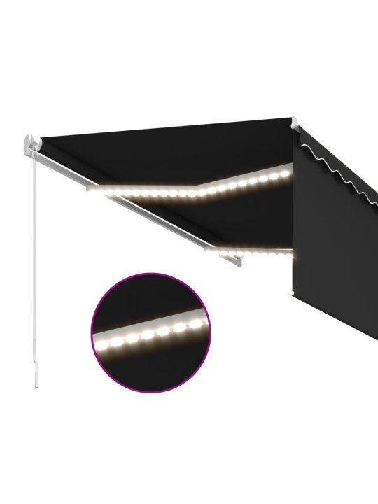 Izvelkama markīze ar žalūziju un led, 3x2,5 m, manuāla, pelēka