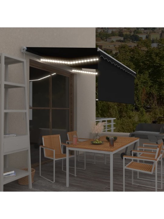 Izvelkama markīze ar žalūziju un led, 3x2,5 m, manuāla, pelēka