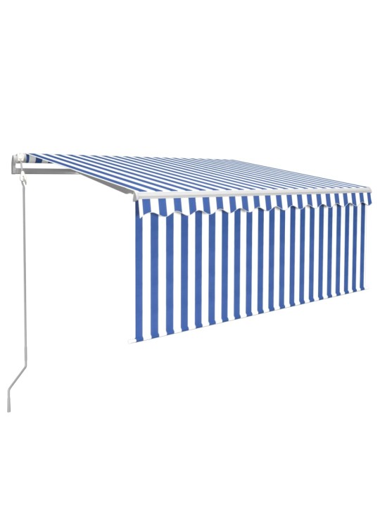 Izvelkama markīze ar žalūziju, 3x2,5 m, automātiska, zili balta