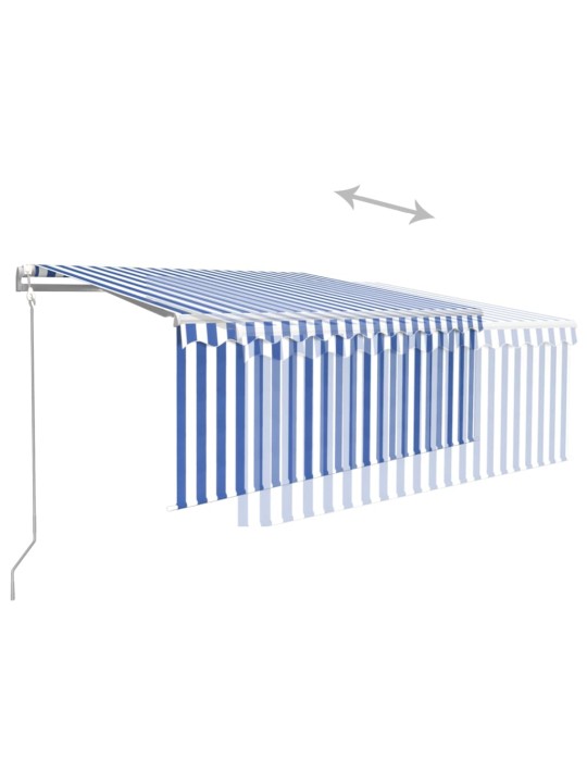 Izvelkama markīze ar žalūziju, 3x2,5 m, automātiska, zili balta