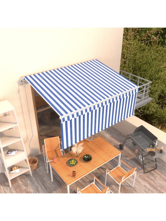Izvelkama markīze ar žalūziju, 3x2,5 m, automātiska, zili balta