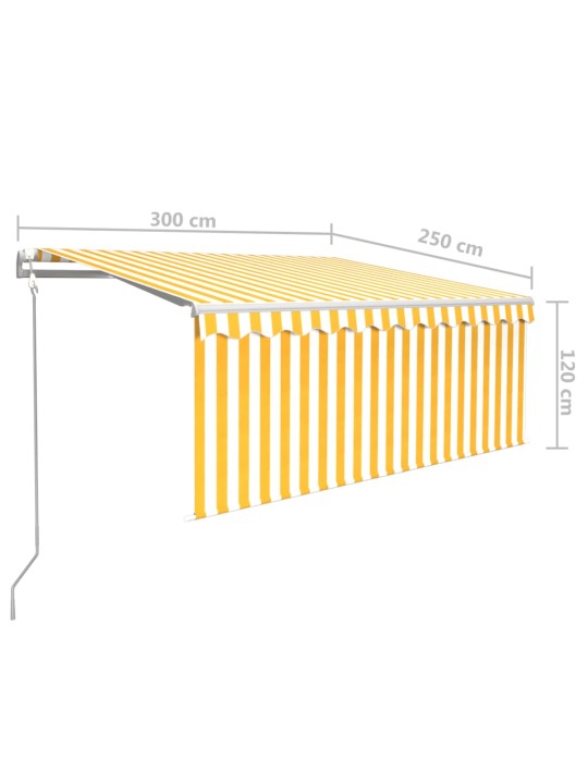 Izvelkama markīze ar žalūziju, 3x2,5 m, dzelteni balta