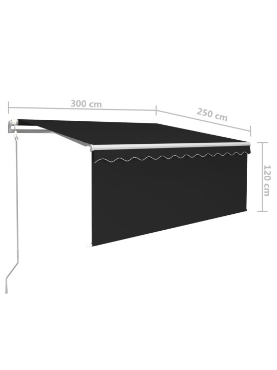 Izvelkama markīze ar žalūziju, 3x2,5 m, automātiska, pelēka