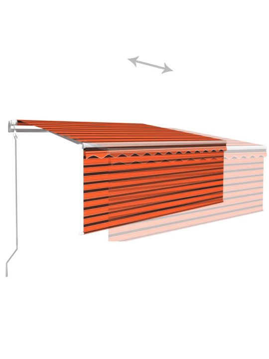 Izvelkama markīze ar žalūziju, 3x2,5 m, oranža un brūna