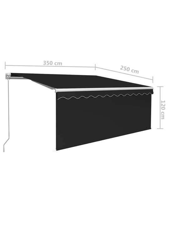 Izvelkama markīze ar žalūziju, 3,5x2,5 m, manuāla, pelēka