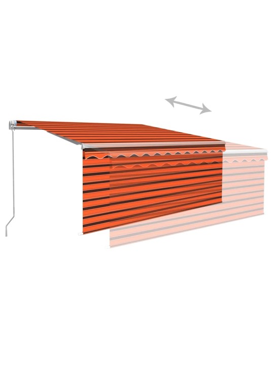 Izvelkama markīze ar žalūziju, 3,5x2,5 m, manuāla, oranži brūna