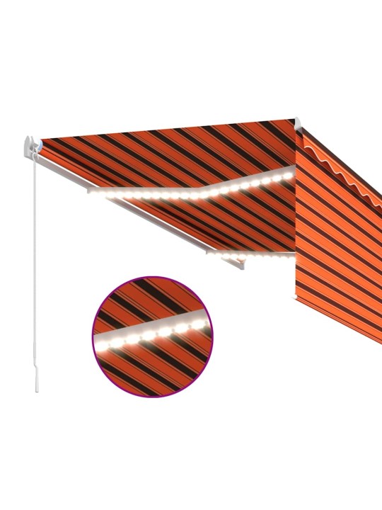 Izvelkama markīze ar žalūziju, 3,5x2,5 m, manuāla, oranži brūna