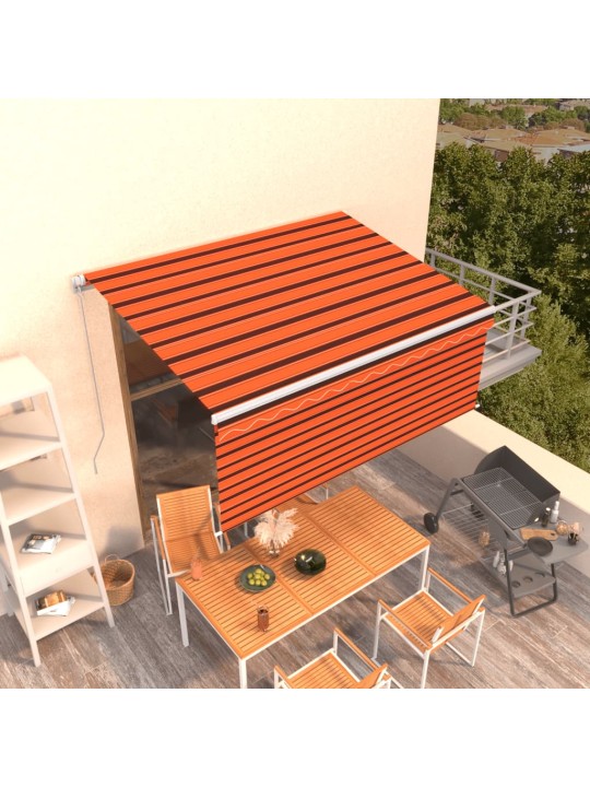 Izvelkama markīze ar žalūziju, 3,5x2,5 m, manuāla, oranži brūna