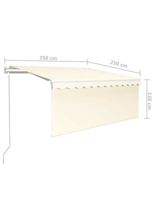 Izvelkama markīze ar žalūziju, 3,5x2,5 m, krēmkrāsas