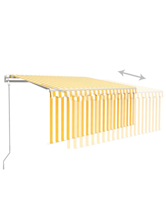 Izvelkama markīze ar žalūziju, 3,5x2,5 m, dzeltenbalta