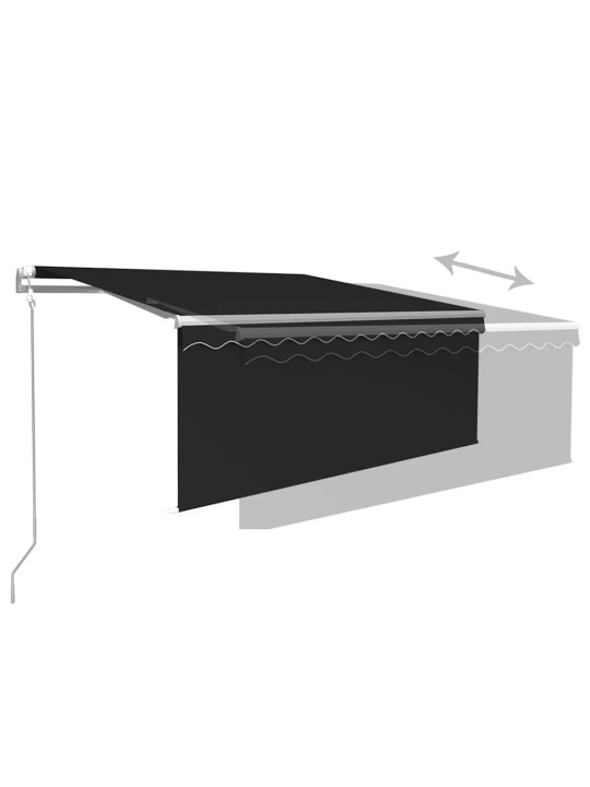 Izvelkama markīze ar žalūziju, 3,5x2,5 m, automātiska, pelēka