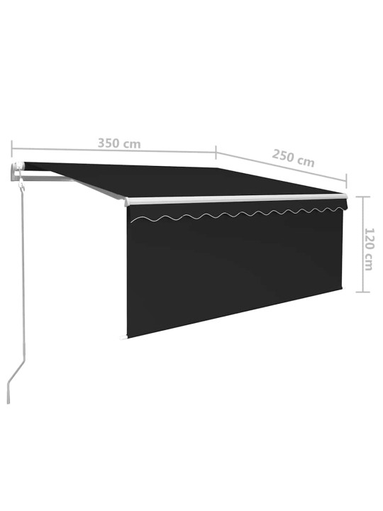 Izvelkama markīze ar žalūziju, 3,5x2,5 m, automātiska, pelēka