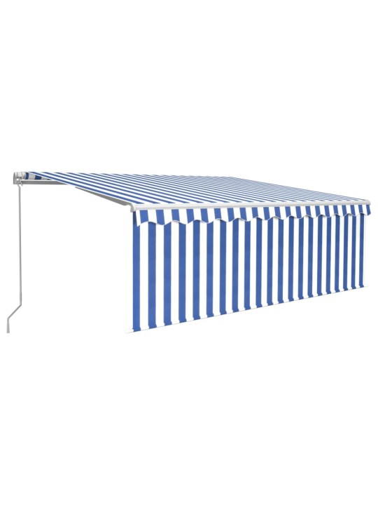 Izvelkama markīze ar žalūziju, 4x3 m, manuāla, zili balta