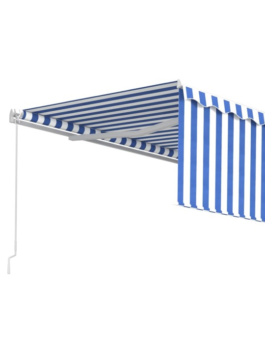 Izvelkama markīze ar žalūziju, 4x3 m, manuāla, zili balta