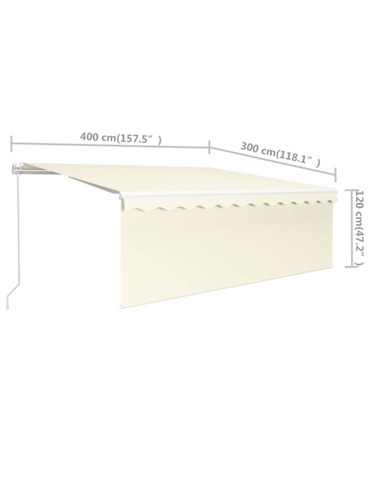 Izvelkama markīze ar žalūziju, 4x3 m, manuāla, krēmkrāsas