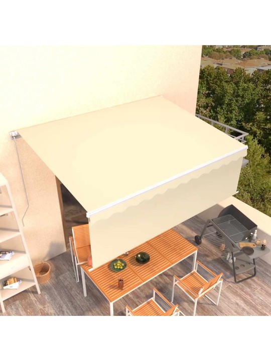 Izvelkama markīze ar žalūziju, 4x3 m, manuāla, krēmkrāsas