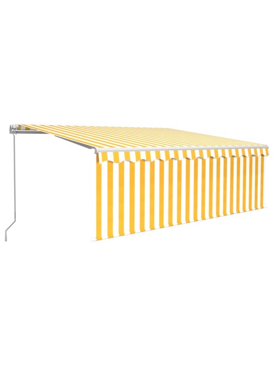 Izvelkama markīze ar žalūziju, 4x3 m, manuāla, dzelteni balta
