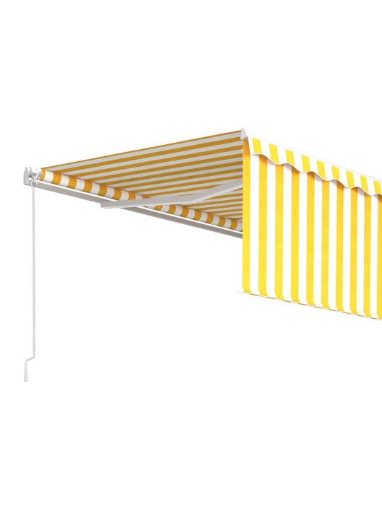 Izvelkama markīze ar žalūziju, 4x3 m, manuāla, dzelteni balta