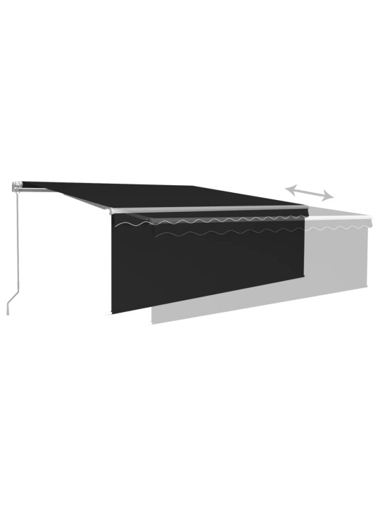 Izvelkama markīze ar žalūziju, 4x3 m, manuāla, antracītpelēka