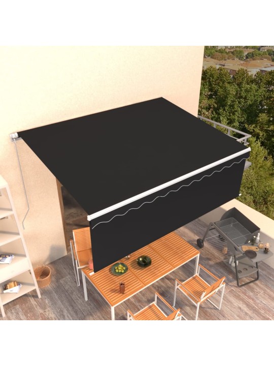 Izvelkama markīze ar žalūziju, 4x3 m, manuāla, antracītpelēka