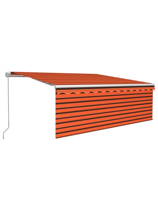 Izvelkama markīze ar žalūziju, 4x3 m, manuāla, oranži brūna
