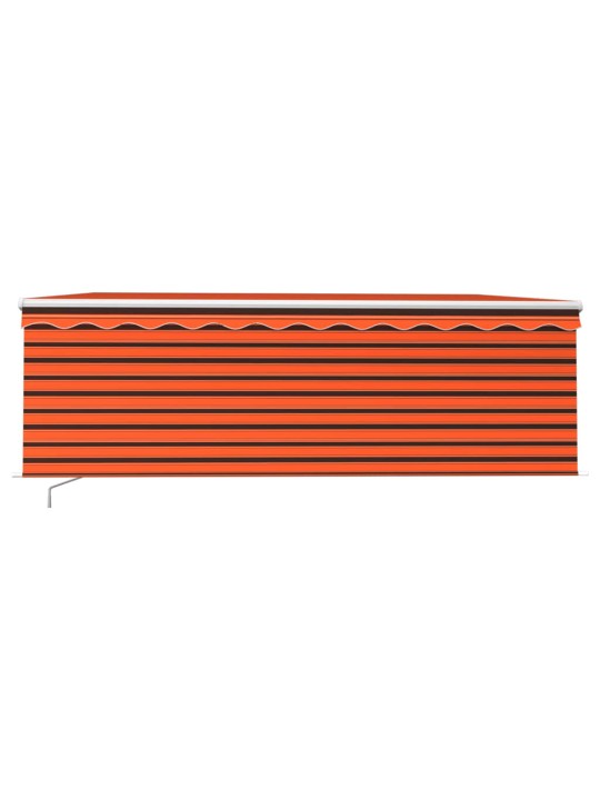 Izvelkama markīze ar žalūziju, 4x3 m, manuāla, oranži brūna