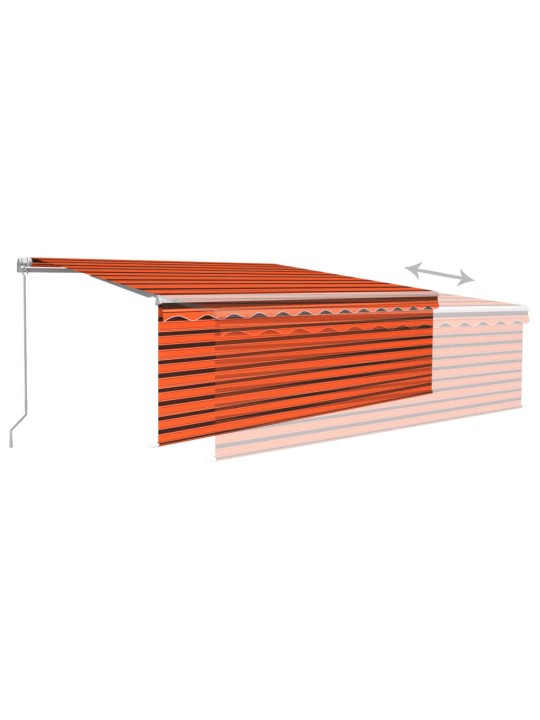 Izvelkama markīze ar žalūziju, 4x3 m, manuāla, oranži brūna