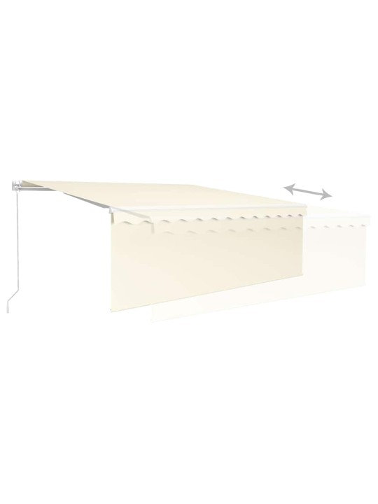 Izvelkama markīze ar žalūziju, led, 4x3 m, manuāla, krēmkrāsas