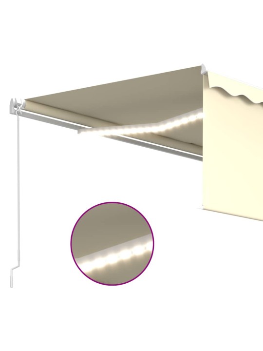 Izvelkama markīze ar žalūziju, led, 4x3 m, manuāla, krēmkrāsas