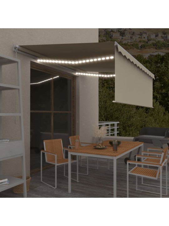 Izvelkama markīze ar žalūziju, led, 4x3 m, manuāla, krēmkrāsas